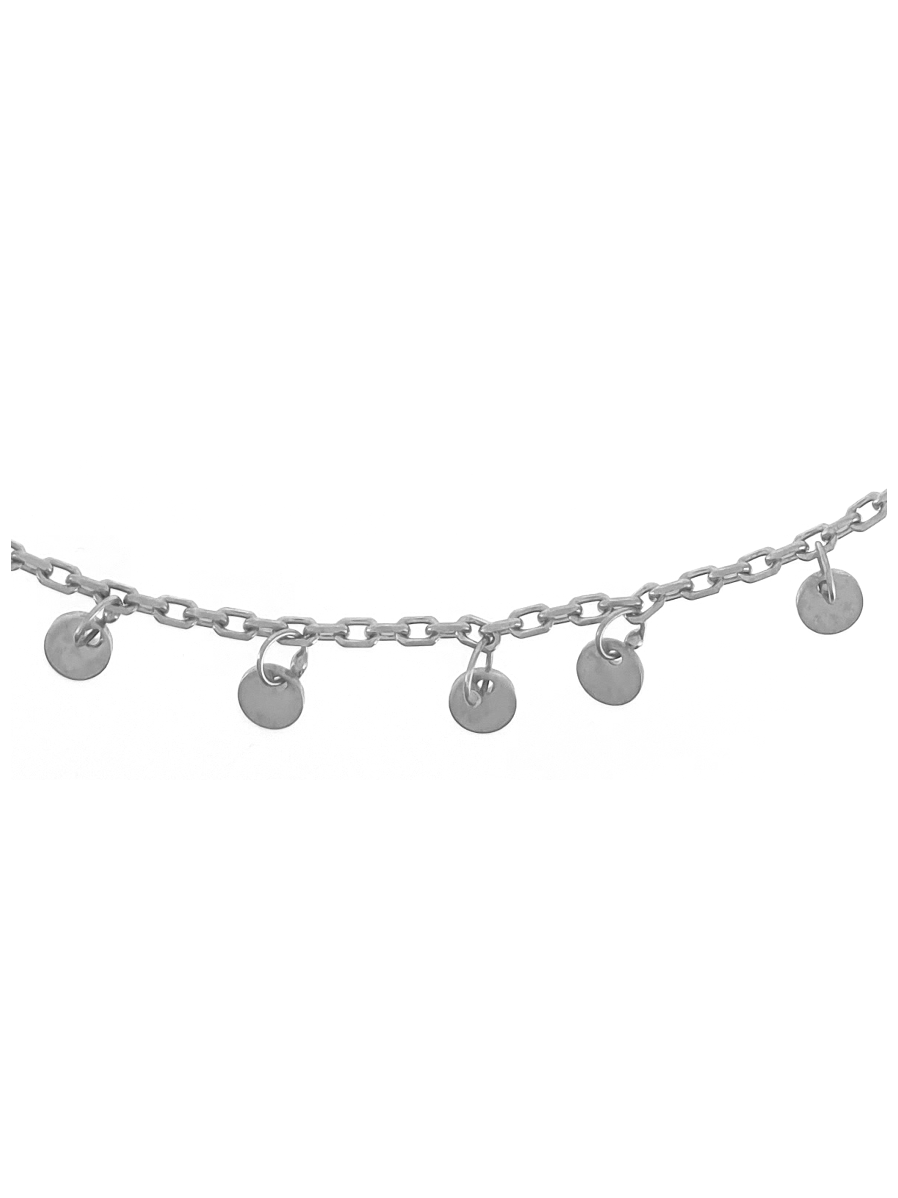 Gümüş Altın Yaldızlı Rose Renk 925 Ayar Gümüş Pullu Sallantılı Zincir Halhal - www.xsilver.com.tr