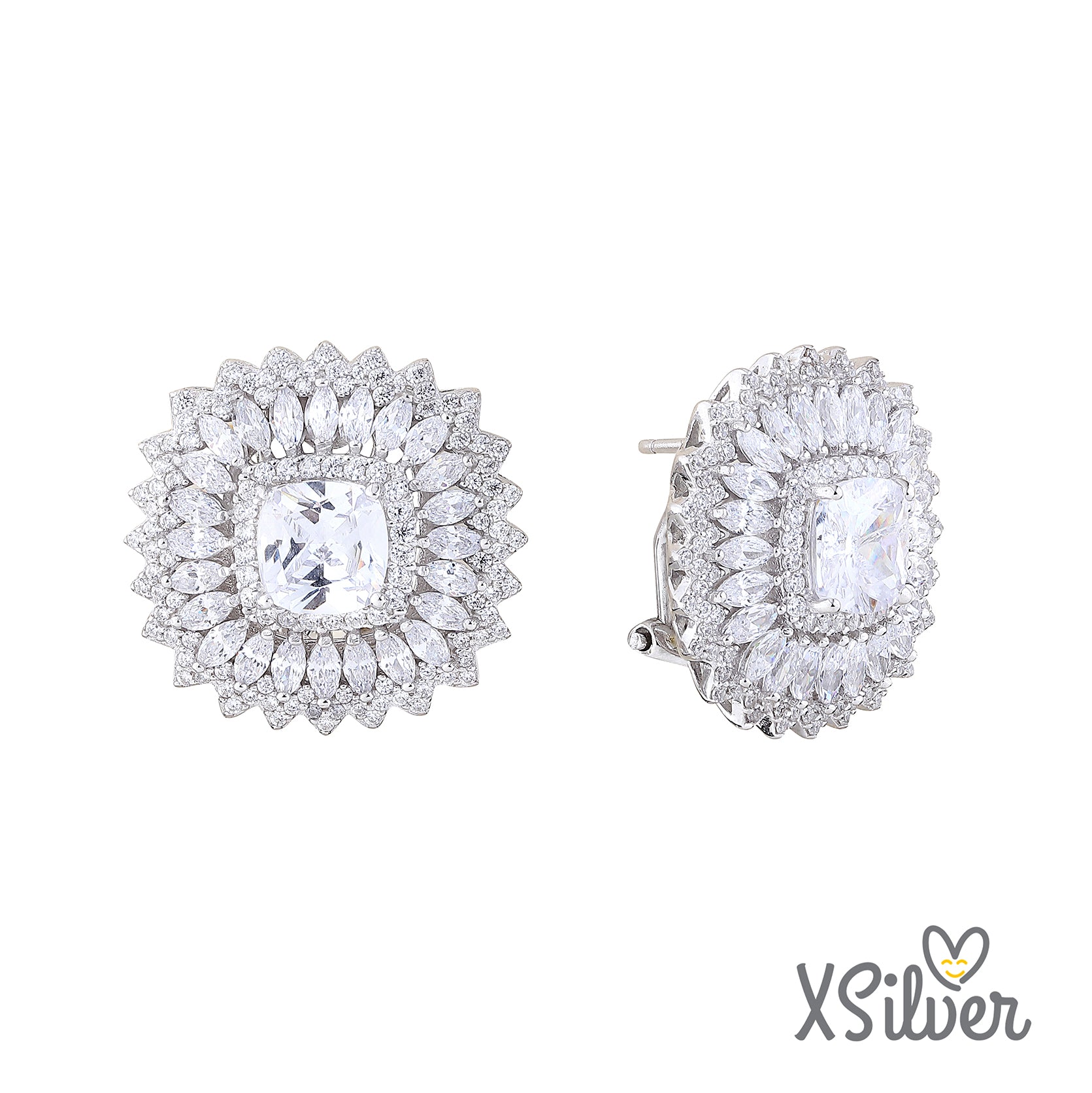 XSilver AES37135W 925 Ayar Gümüş Taşlı Küpe - www.xsilver.com.tr