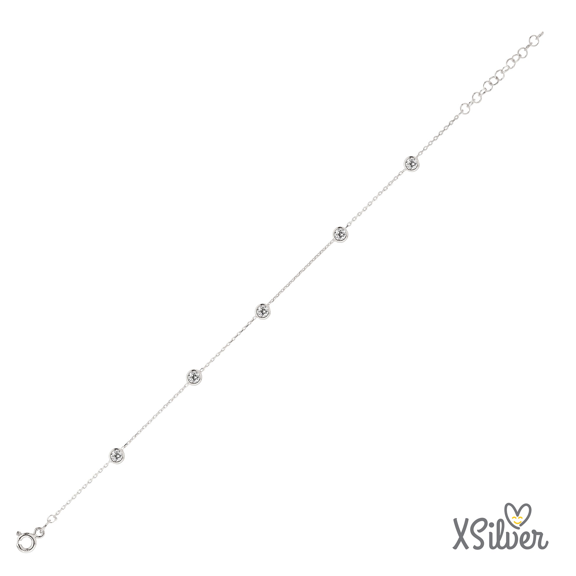 XSilver Sıra Taşlı 925 Ayar Gümüş Bileklik - www.xsilver.com.tr