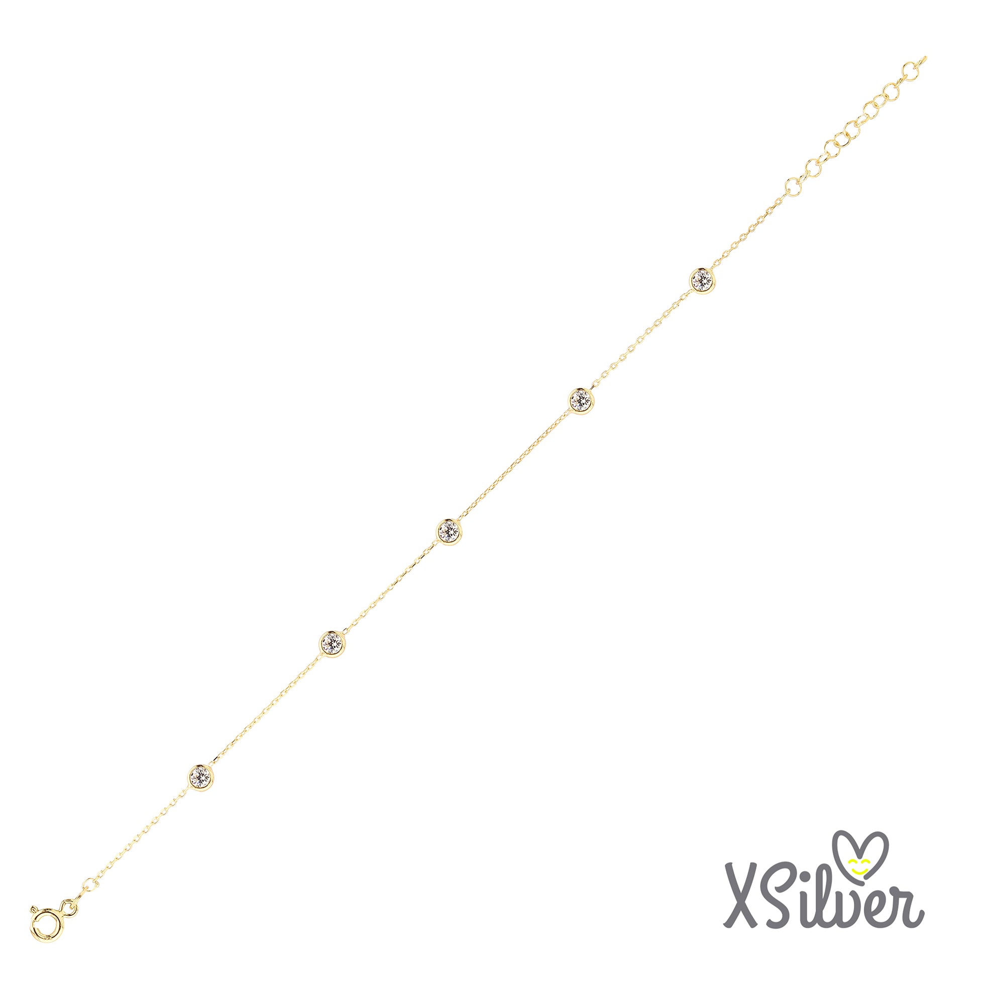 XSilver Sıra Taşlı 925 Ayar Gümüş Bileklik - www.xsilver.com.tr