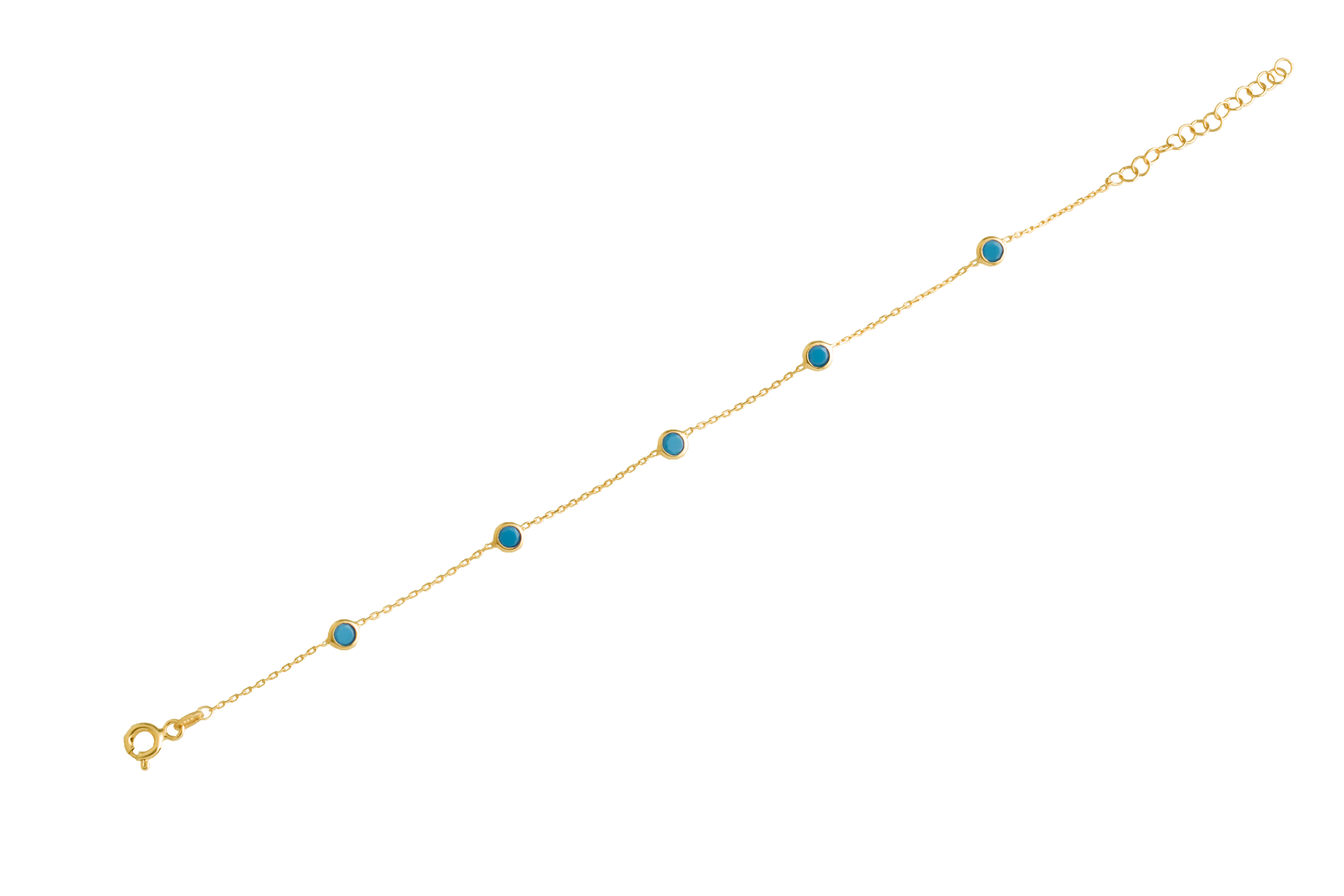 XSilver Firuze Sıra Taşlı 925 Ayar Gümüş Bileklik - www.xsilver.com.tr