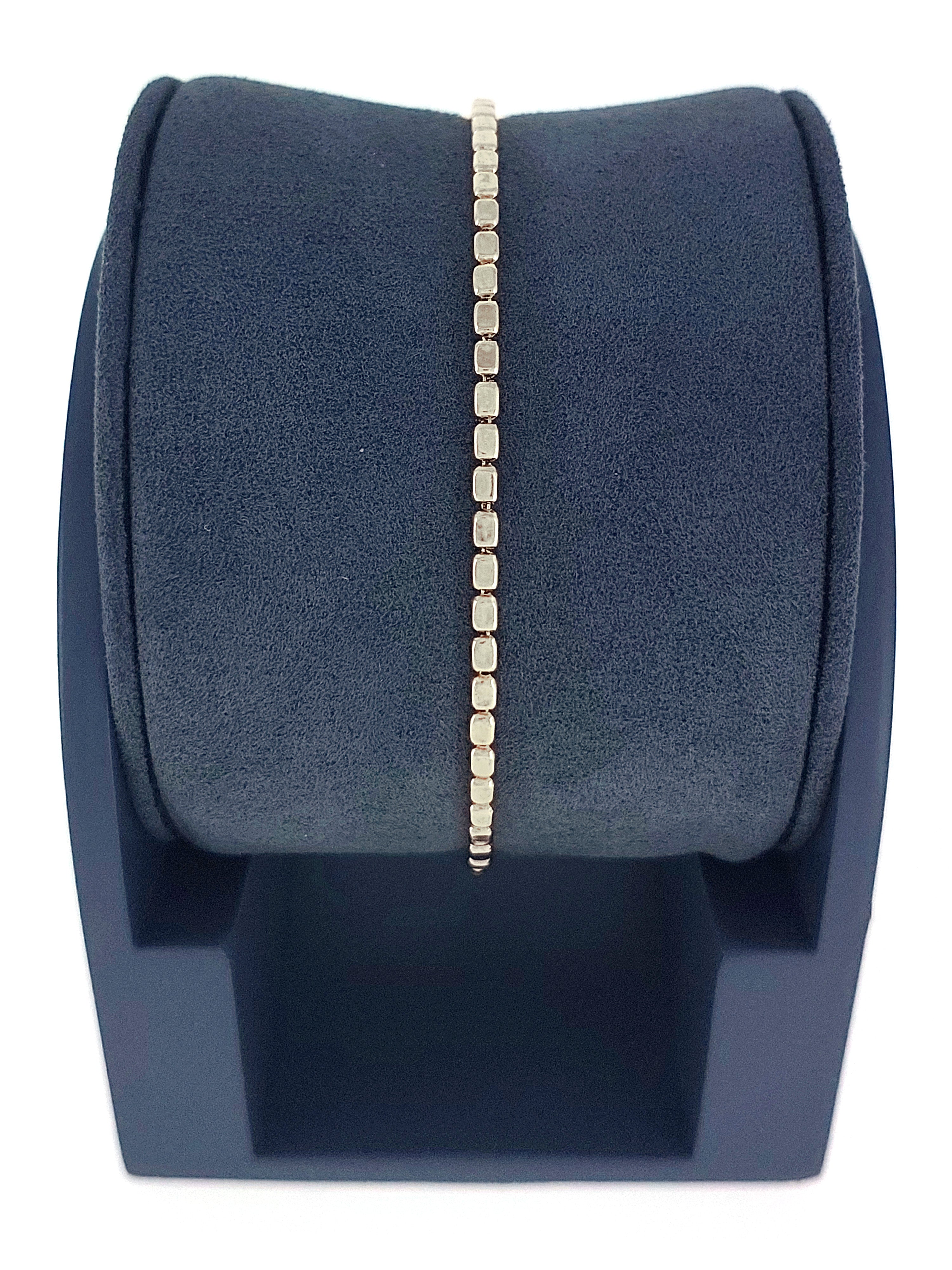 Gümüş Altın Yaldızlı Rose Renk 925 Ayar Gümüş Küp Zincir Bileklik - www.xsilver.com.tr