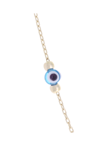 Gümüş Altın Yaldızlı Rose Renk 925 Ayar Gümüş Cam Göz Fatma Ana Eli Kolye - www.xsilver.com.tr