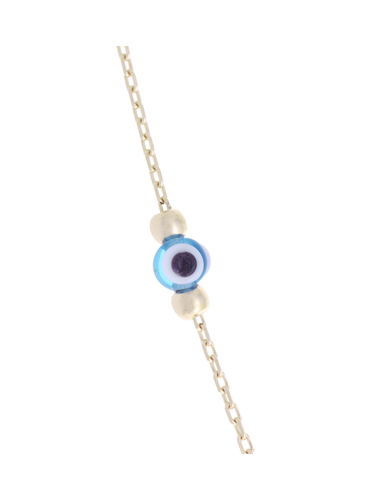 Gümüş Altın Yaldızlı Rose Renk 925 Ayar Gümüş Cam Göz Fatma Ana Eli Kolye - www.xsilver.com.tr