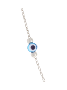 Gümüş Altın Yaldızlı Rose Renk 925 Ayar Gümüş Cam Göz Fatma Ana Eli Kolye - www.xsilver.com.tr