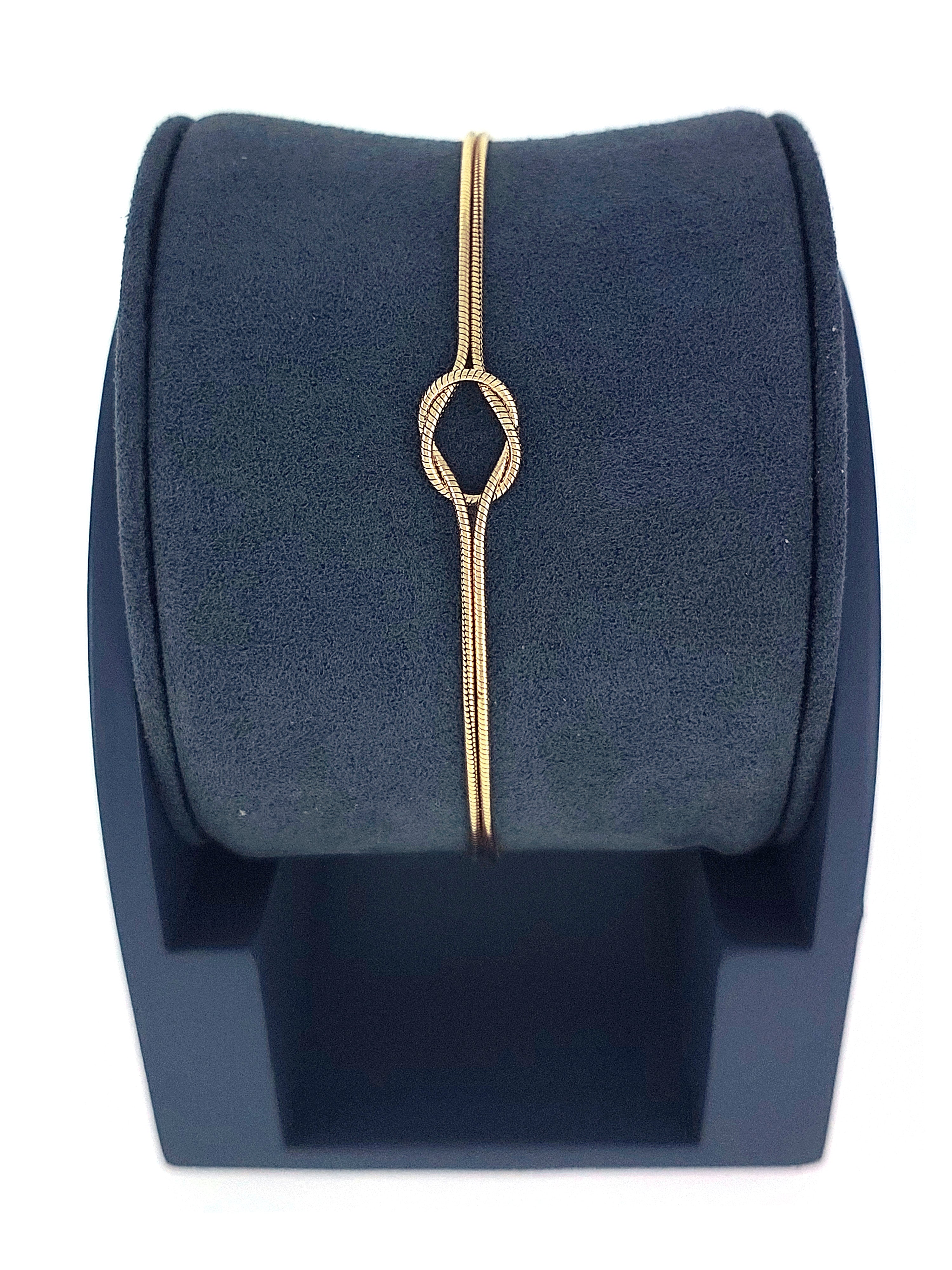 Gümüş Altın Yaldızlı Rose Renk 925 Ayar Gümüş Aşk Düğümü Bileklik - www.xsilver.com.tr