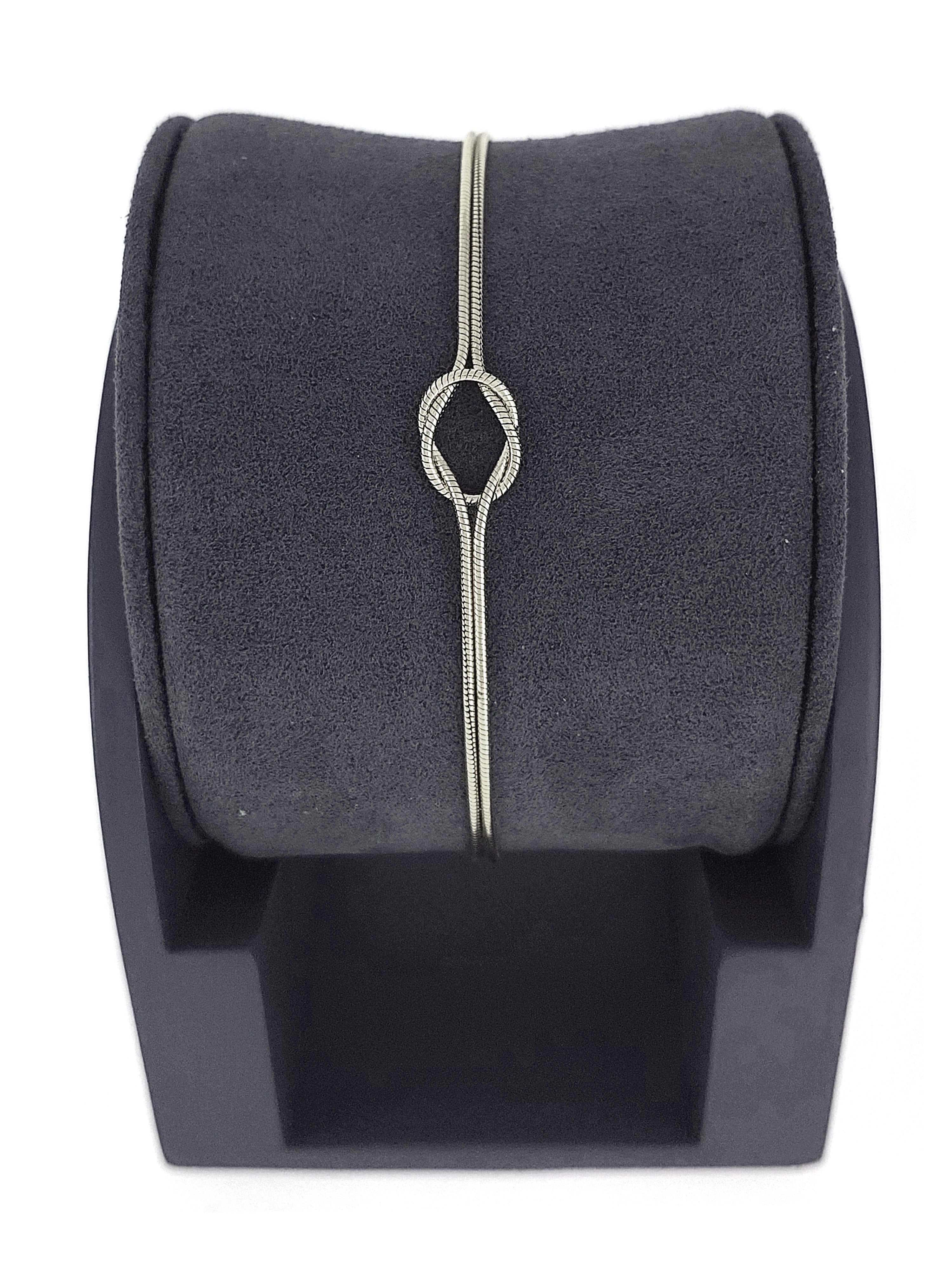 Gümüş Altın Yaldızlı Rose Renk 925 Ayar Gümüş Aşk Düğümü Bileklik - www.xsilver.com.tr