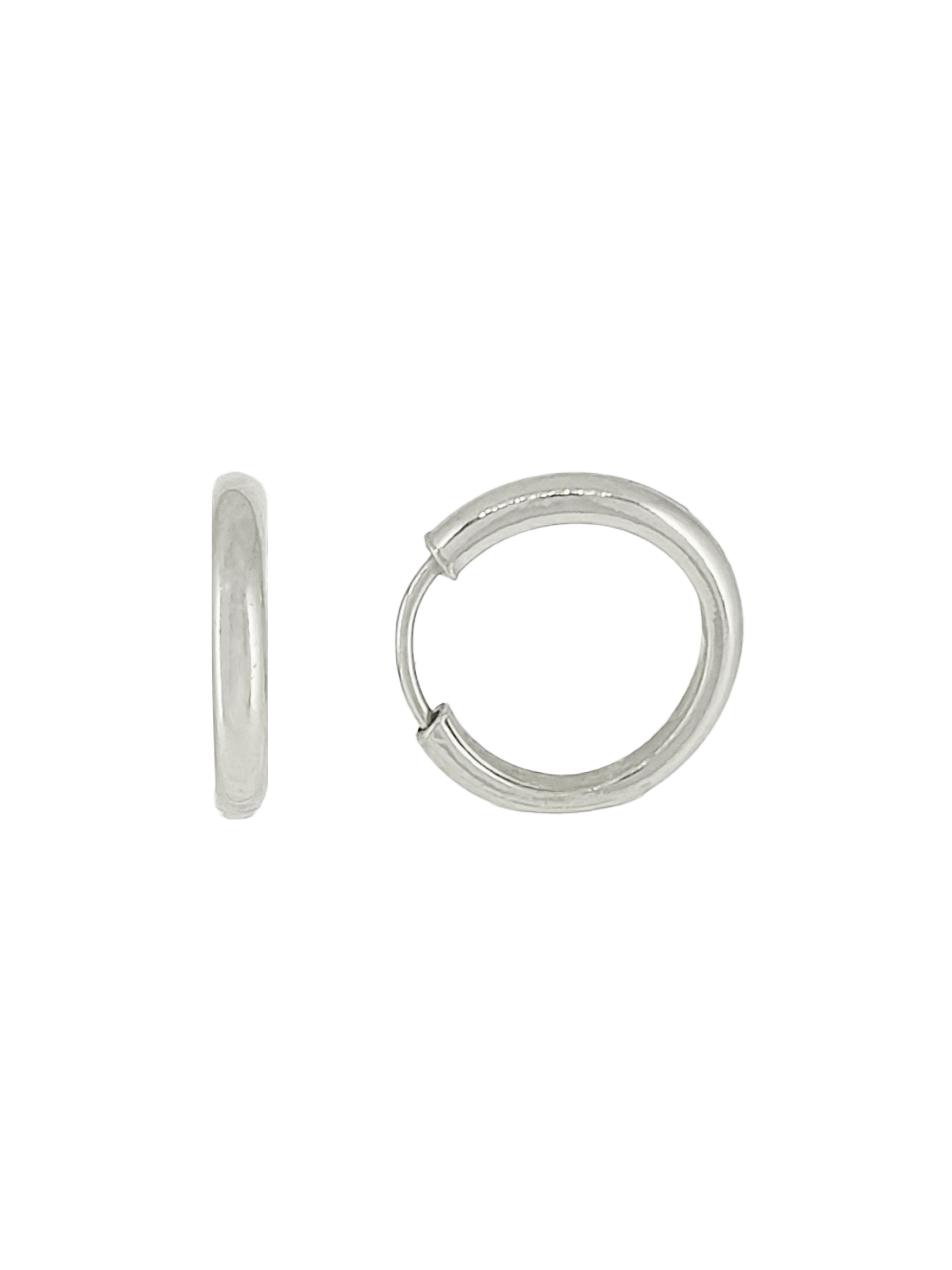 Gümüş Altın Yaldızlı Rose Renk 925 Ayar Gümüş 17 mm Halka Küpe - www.xsilver.com.tr