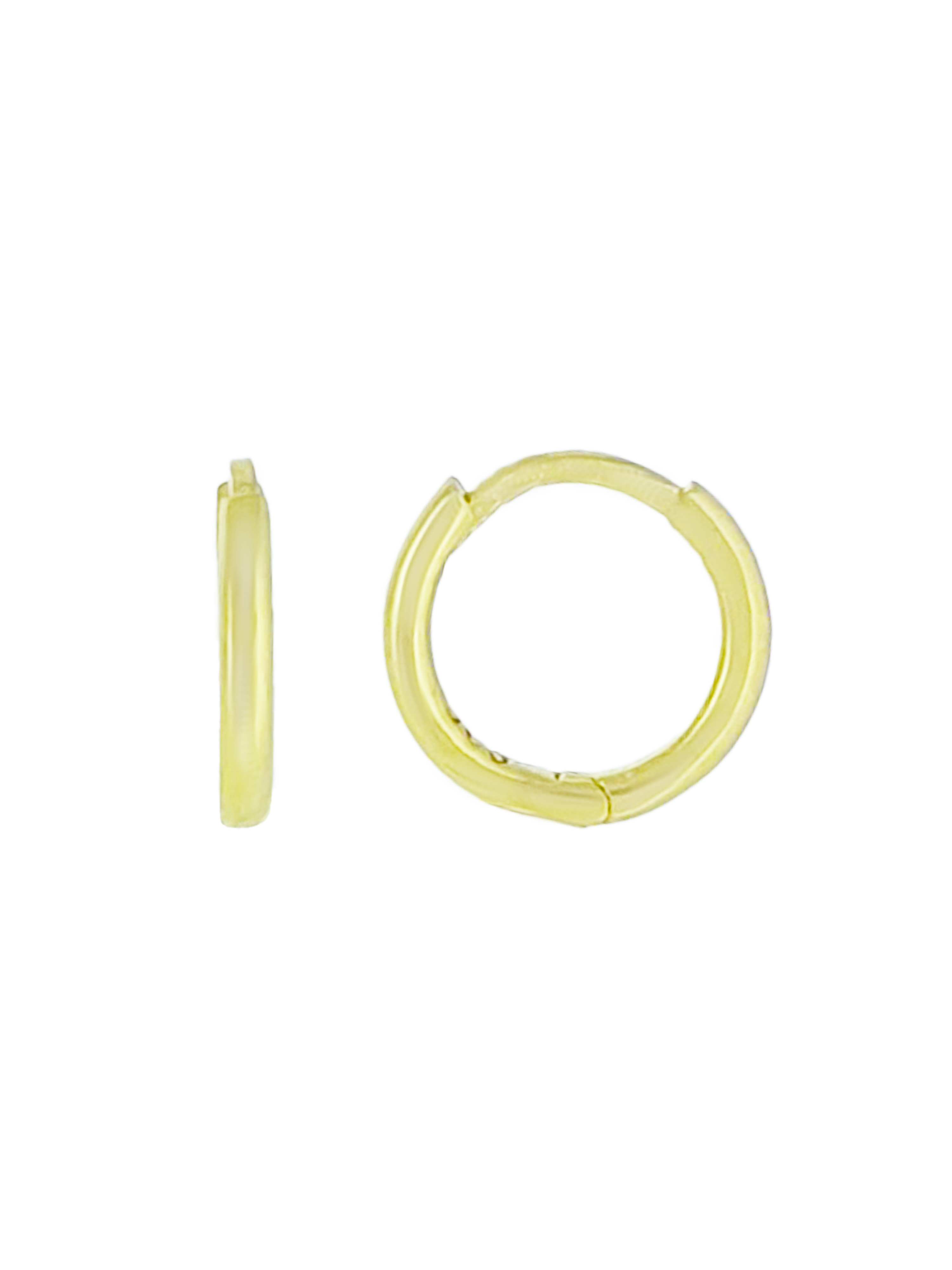 Gümüş Altın Yaldızlı Rose Renk 925 Ayar Gümüş 12 mm Halka Küpe - www.xsilver.com.tr