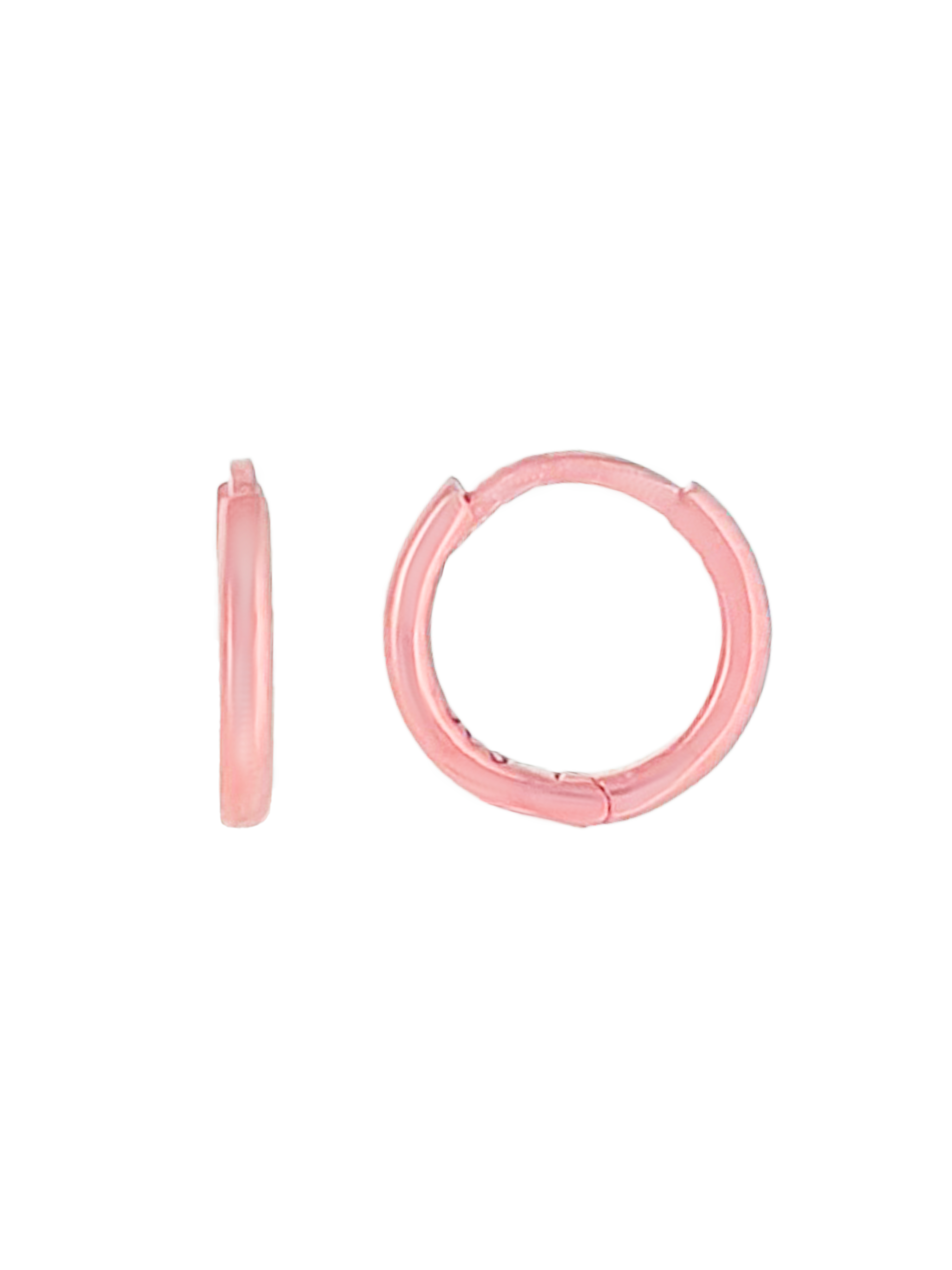 Gümüş Altın Yaldızlı Rose Renk 925 Ayar Gümüş 12 mm Halka Küpe - www.xsilver.com.tr