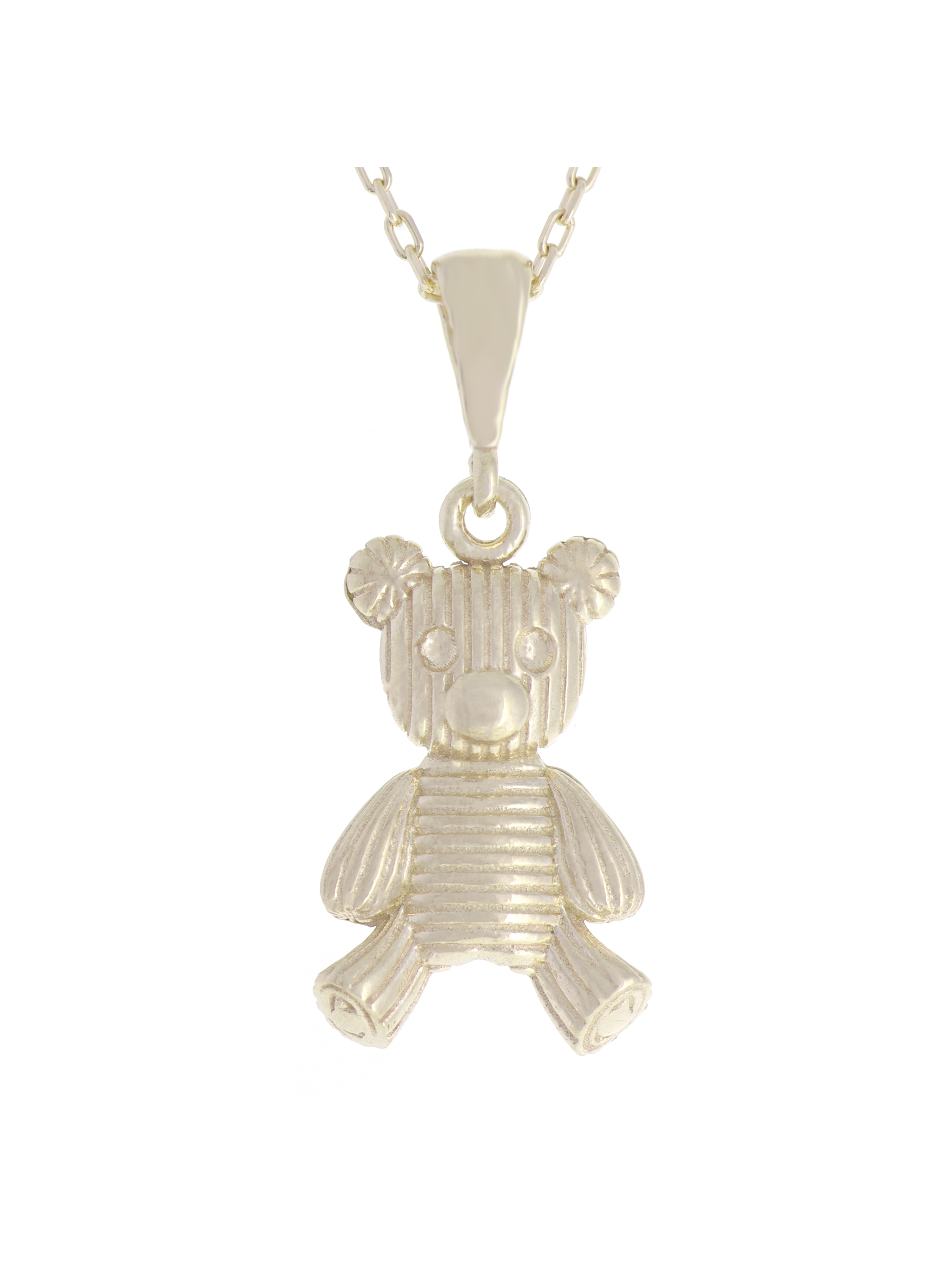 Gümüş Altın Yaldızlı Rose Renk 925 Ayar Gümüş Ayıcık Kolye - www.xsilver.com.tr