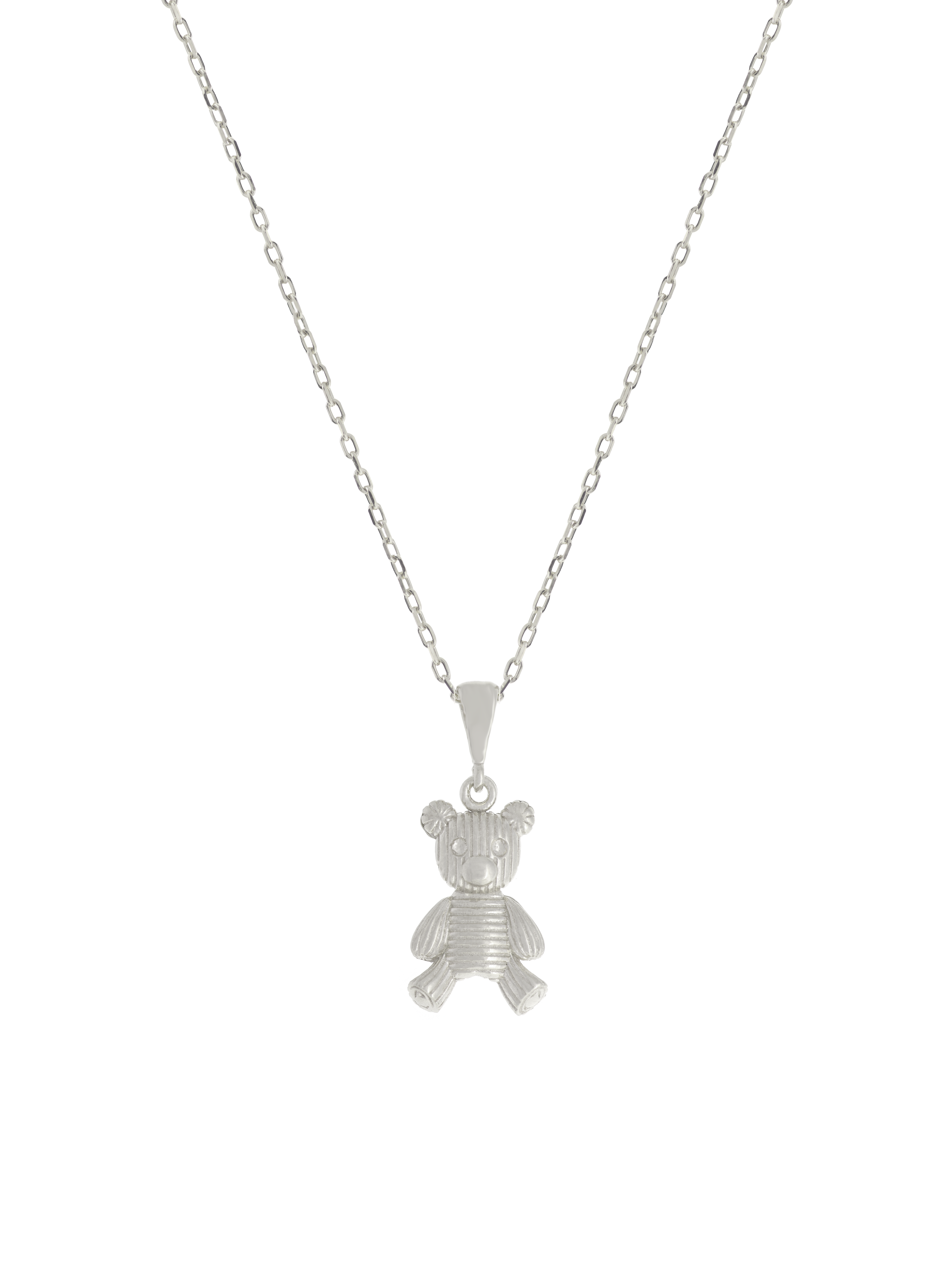 Gümüş Altın Yaldızlı Rose Renk 925 Ayar Gümüş Ayıcık Kolye - www.xsilver.com.tr