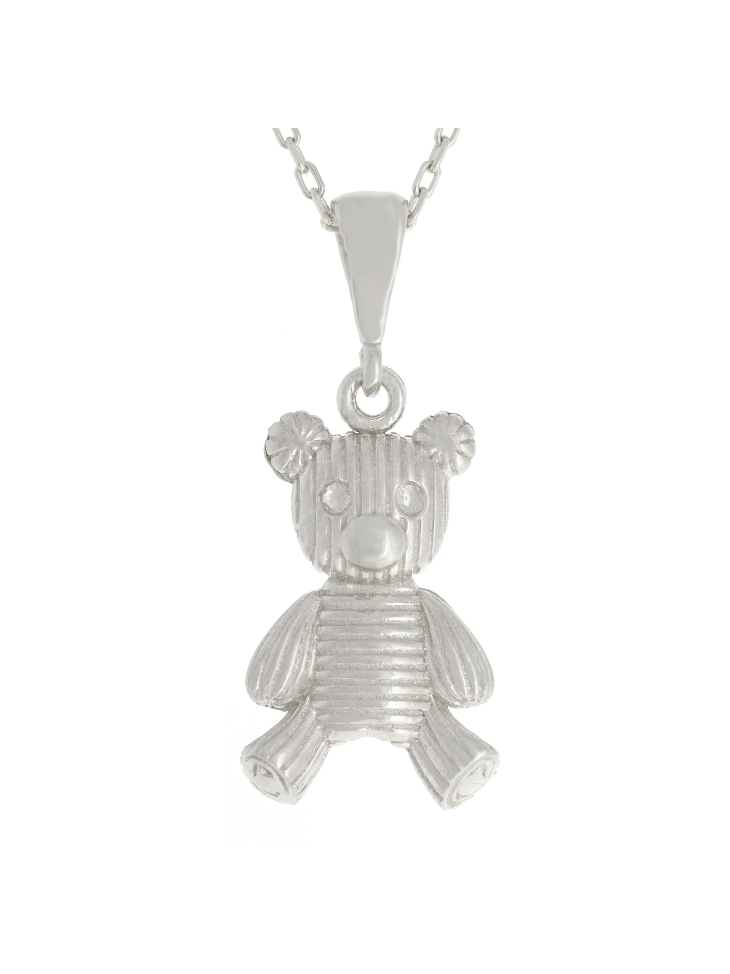 Gümüş Altın Yaldızlı Rose Renk 925 Ayar Gümüş Ayıcık Kolye - www.xsilver.com.tr