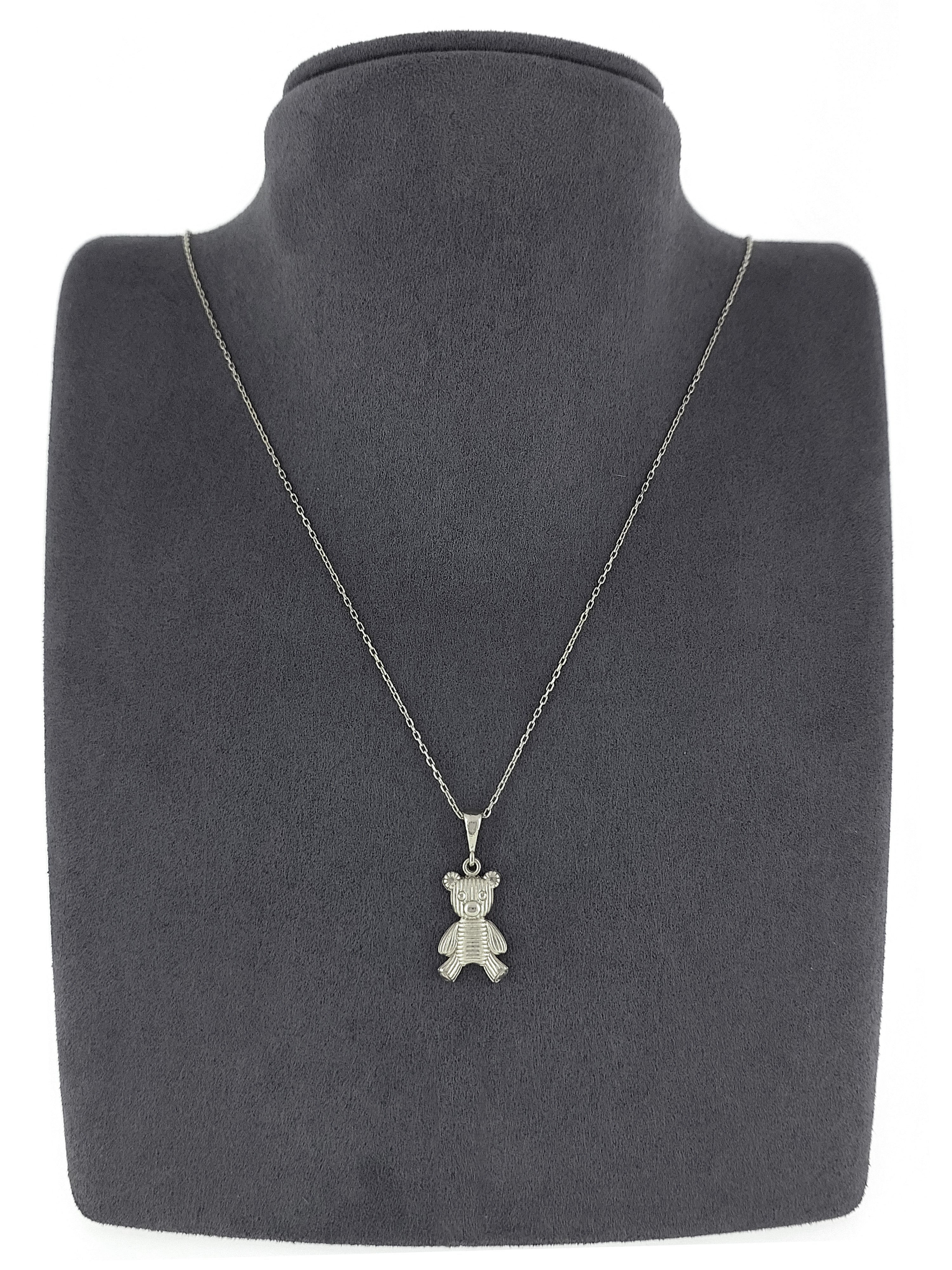 Gümüş Altın Yaldızlı Rose Renk 925 Ayar Gümüş Ayıcık Kolye - www.xsilver.com.tr