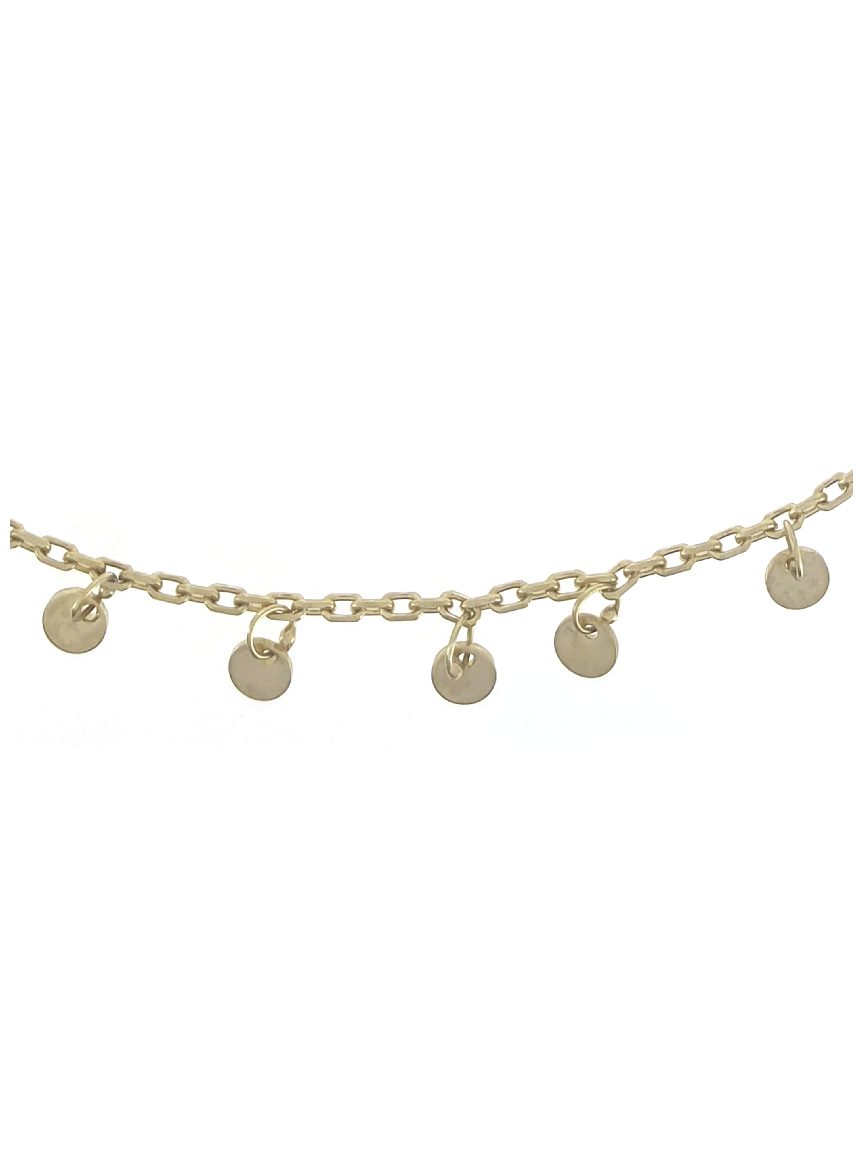 Gümüş Altın Yaldızlı Rose Renk 925 Ayar Gümüş Pullu Sallantılı Zincir Halhal - www.xsilver.com.tr