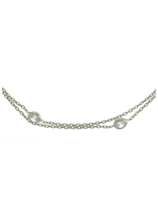 Gümüş Altın Yaldızlı Rose Renk 925 Ayar Gümüş Sıra Taşlı 2 Sıralı Zincir Halhal - www.xsilver.com.tr