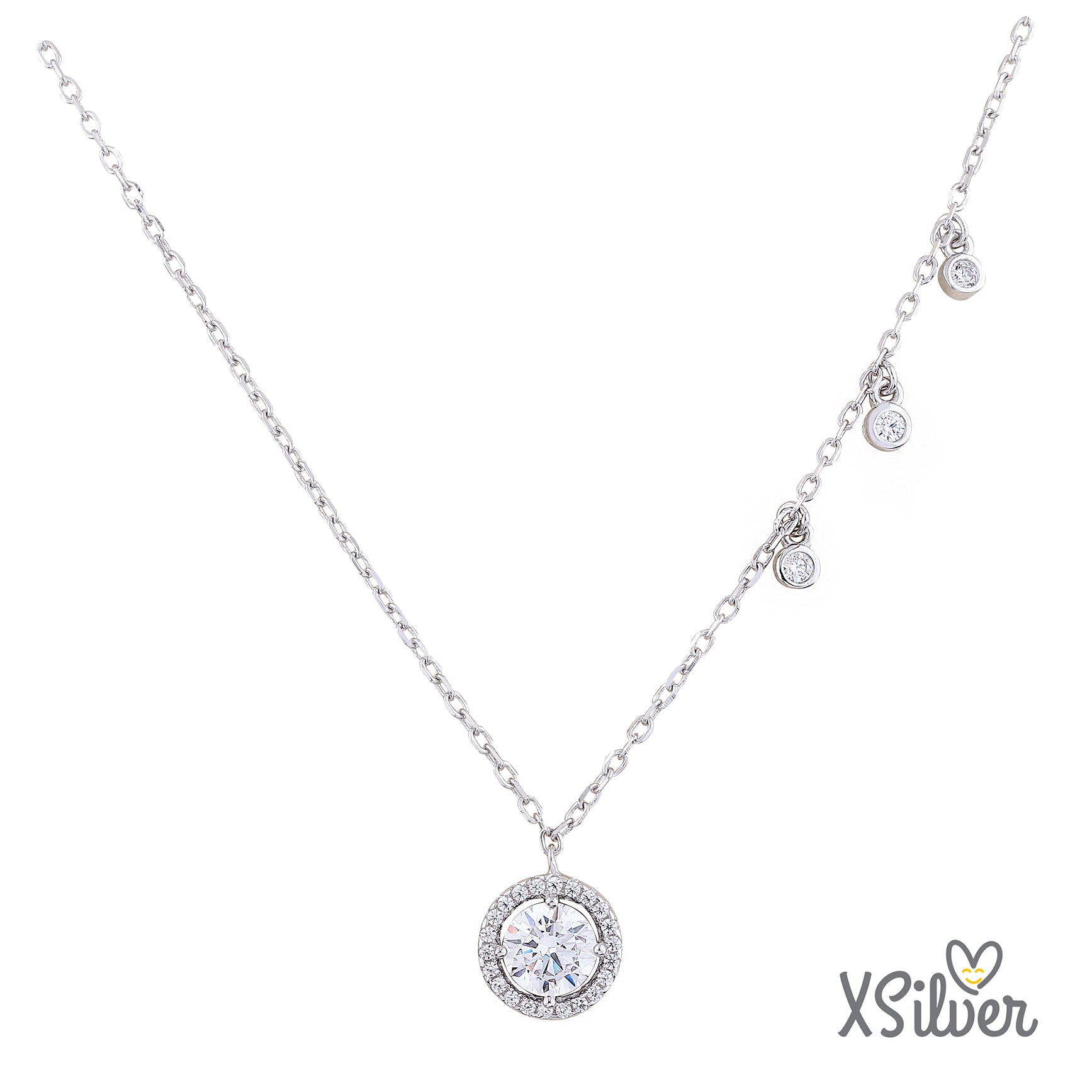 XSilver HC24131 925 Ayar Gümüş Taşlı Kolye - www.xsilver.com.tr