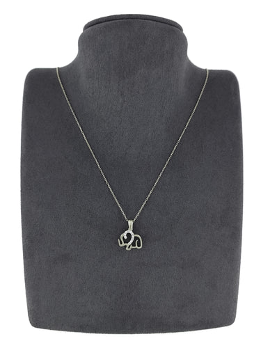 Gümüş Altın Yaldızlı Rose Renk 925 Ayar Gümüş Taşlı Fil Kolye - www.xsilver.com.tr