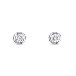 Gümüş Rodyumlu Zirkon Taşlı Pırlanta Montürlü Tek Taş Küpe - www.xsilver.com.tr